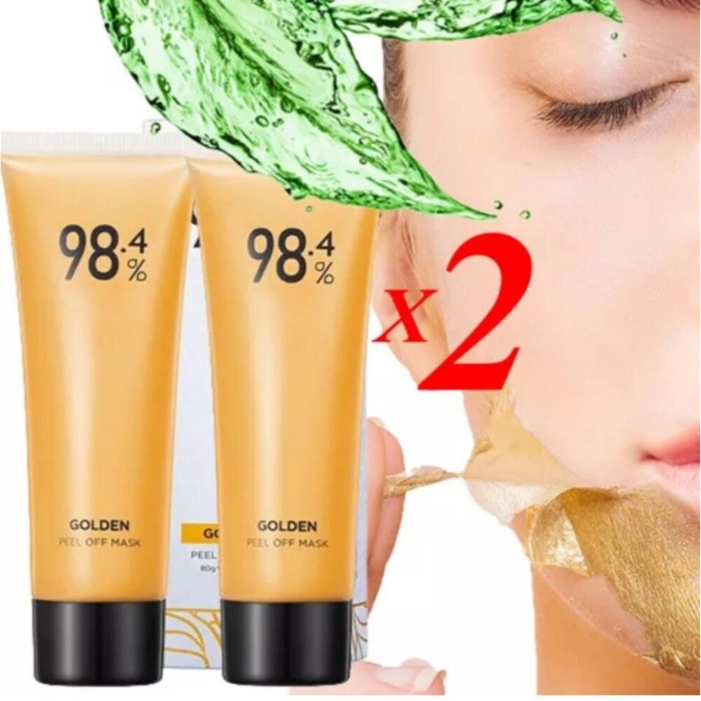 2PC Gold Foil Peel-Off Mask 98.4% Gold Face Mask,For Pores & Wrinkles Spa NEW US